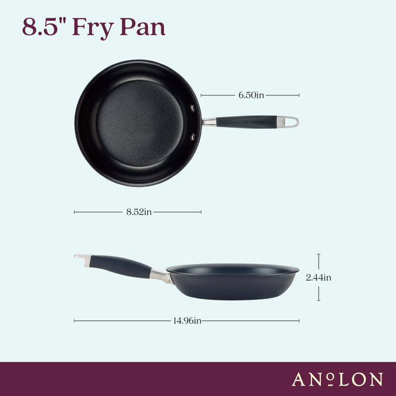 Anolon Advanced Home Hard Anodized Nonstick Frying Pan, 8.5 Inch â€“ Small Non Stick Egg Pan, Durable Nonstick Skillet - Onyx - Image 2